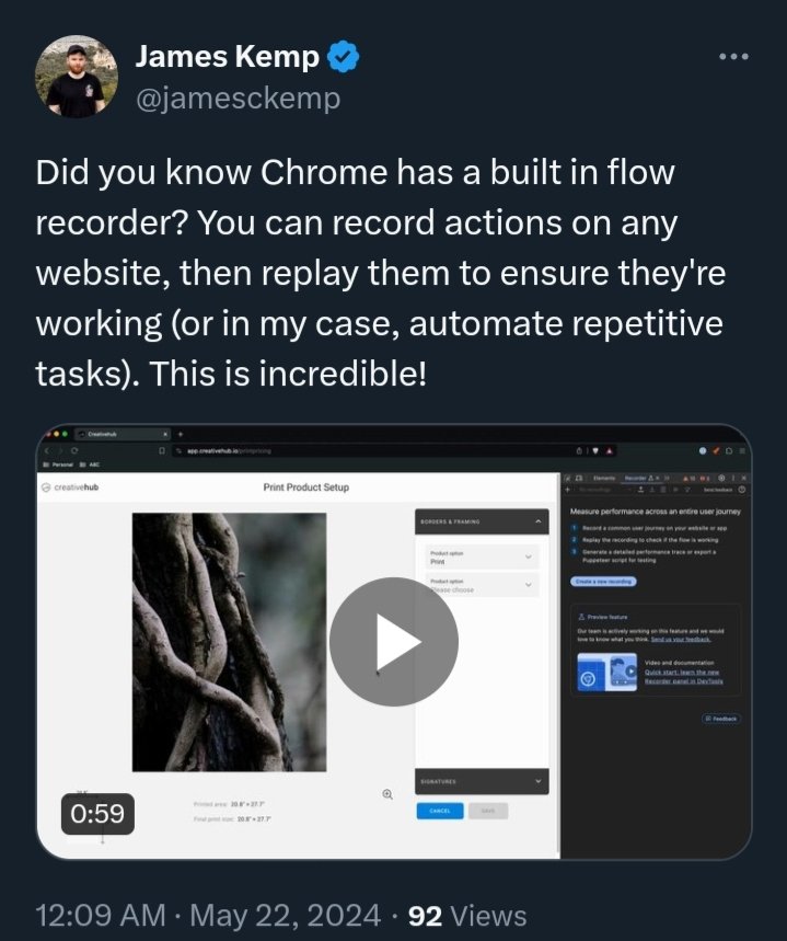 Google Chrome has a flow recorder! Google Chrome has a flow recorder!